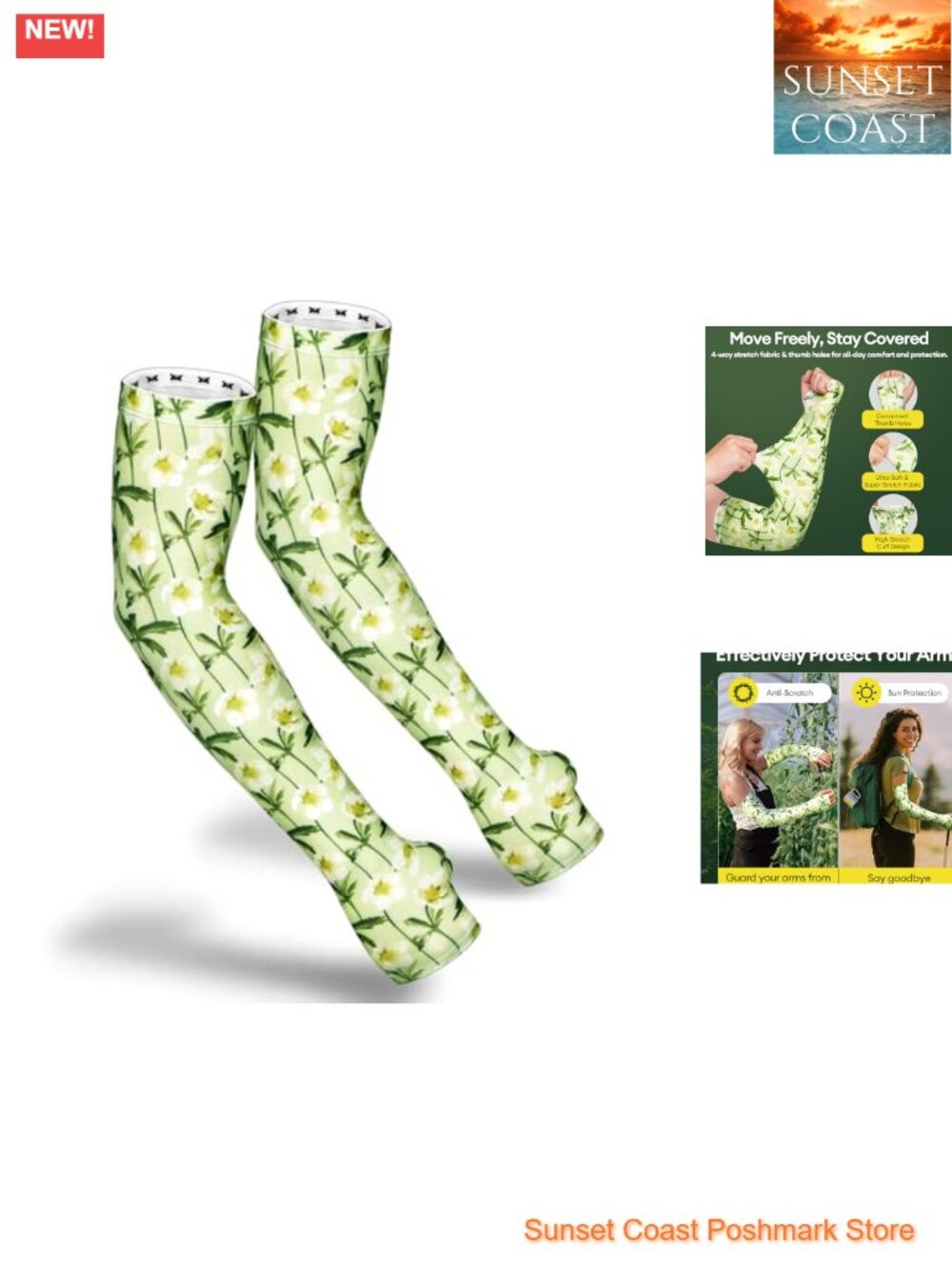 UV Protection Garden Arm Sleeves Thumbhole Non-Slip High Stretch